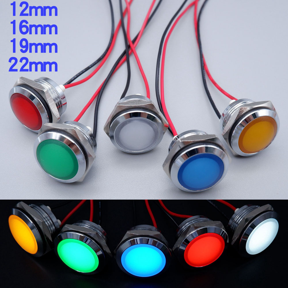 Signal Panel Orange - Metal LED Indicator Light 12mm 16mm
