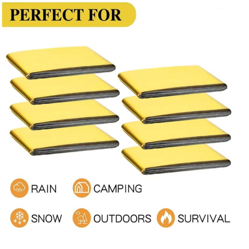 Survival Blanket Reflective - Portable Lightweight Aluminum Foil Rescue Blanket