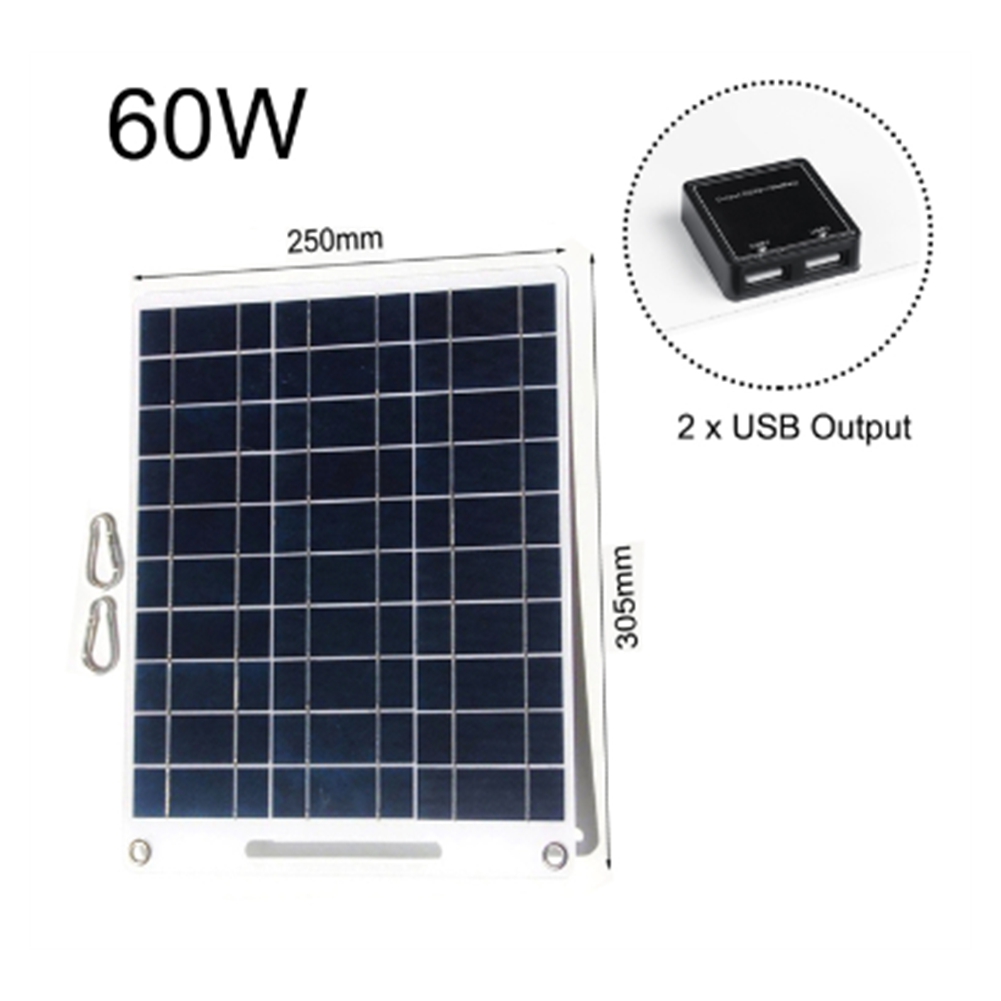 Solar Emergency Charger - New 60W Solar Panel Portable 5V