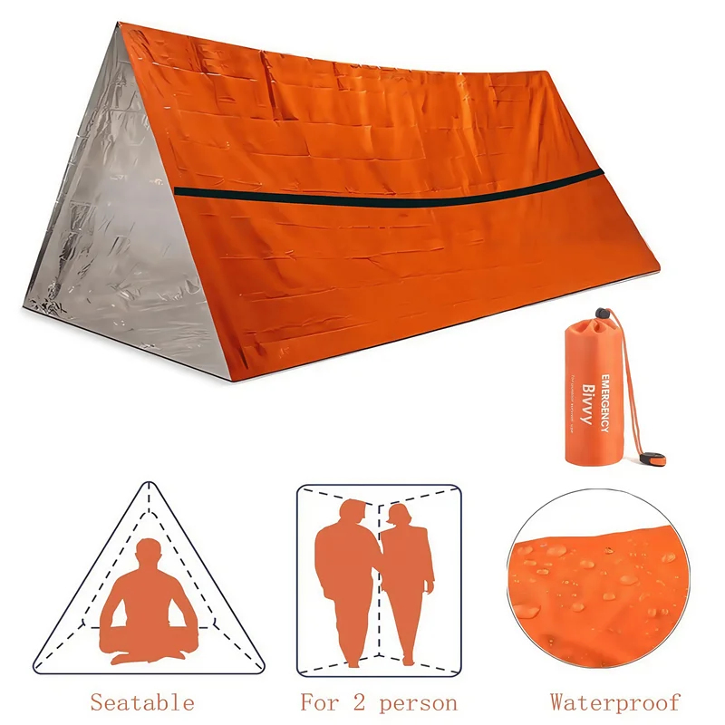 Emergency Mylar Tent - 2 Person Emergency Survival Shelter Waterproof