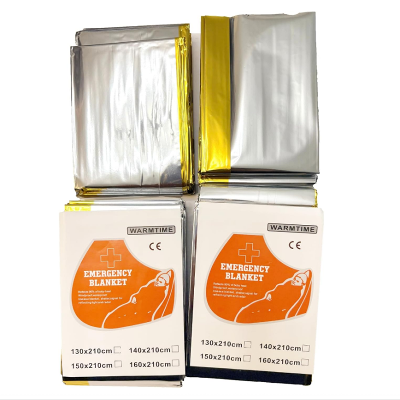 Survival Blanket Reflective - 4 Pack Gold Silver Mylar Emergency