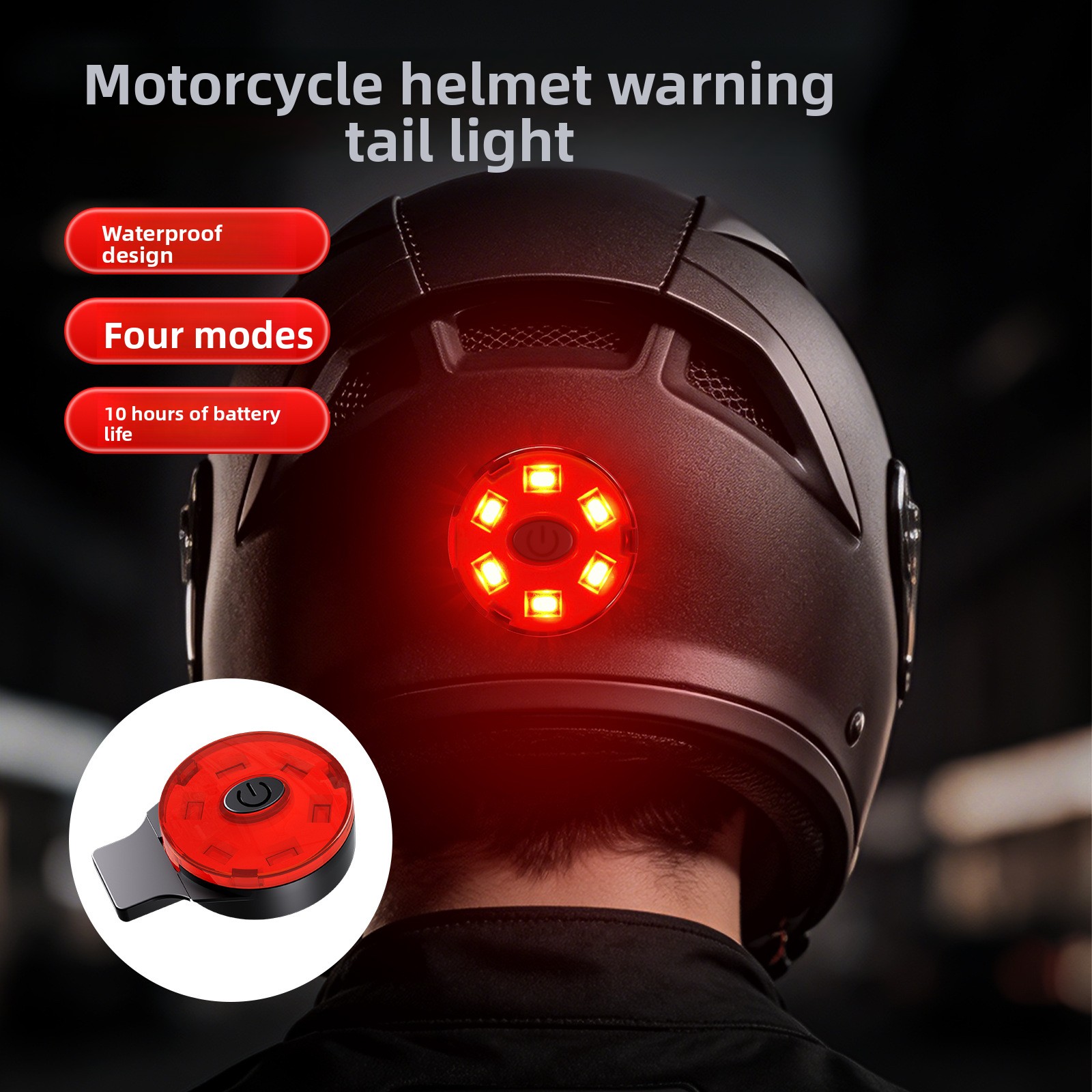 Sos Light Strobe - USB Rechargeable LED Helmet Tail Light