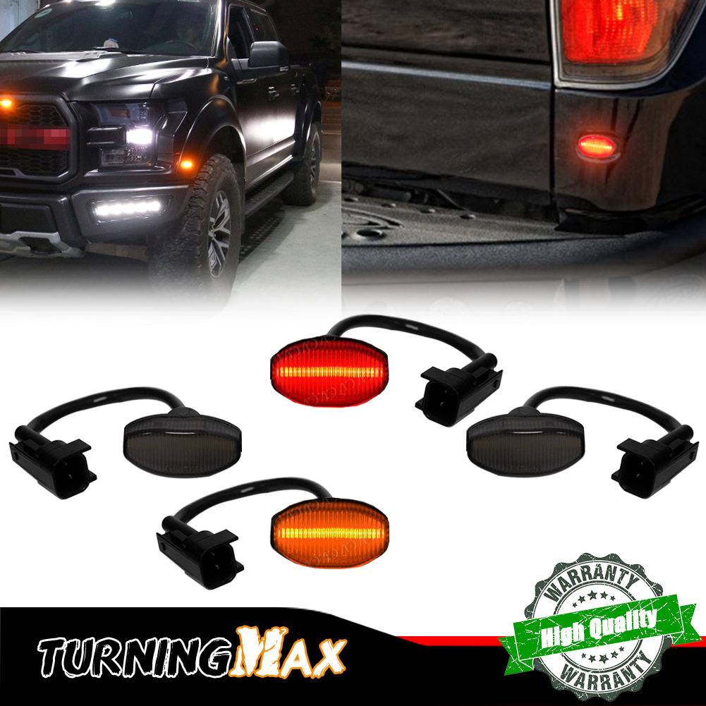 Signal Flare Kit - 4PCS Smoked Lens Front Amber &