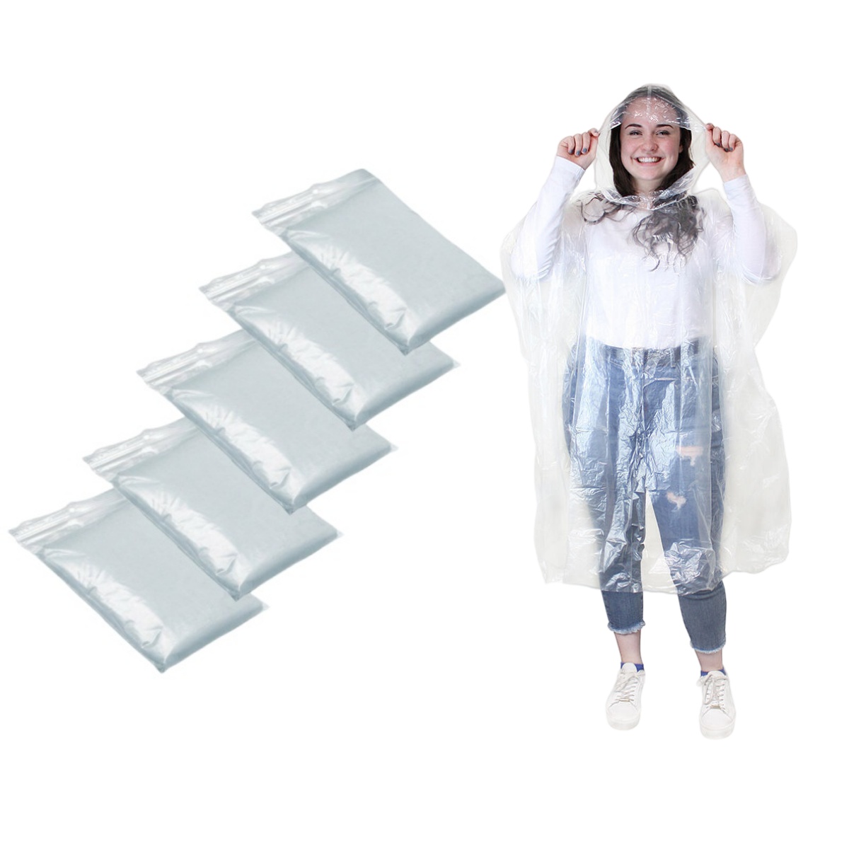 Emergency Poncho Rain - 12Pcs Disposable Waterproof Raincoat Outdoor Hiking