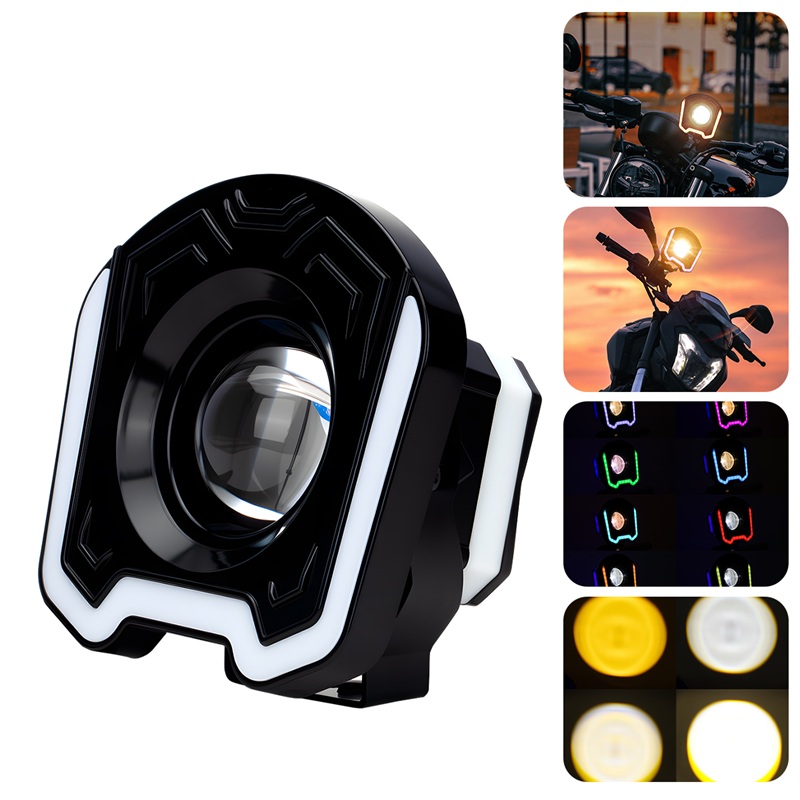 Sos Light Strobe - 4inch Motorcycle LED Spotlight White Yellow