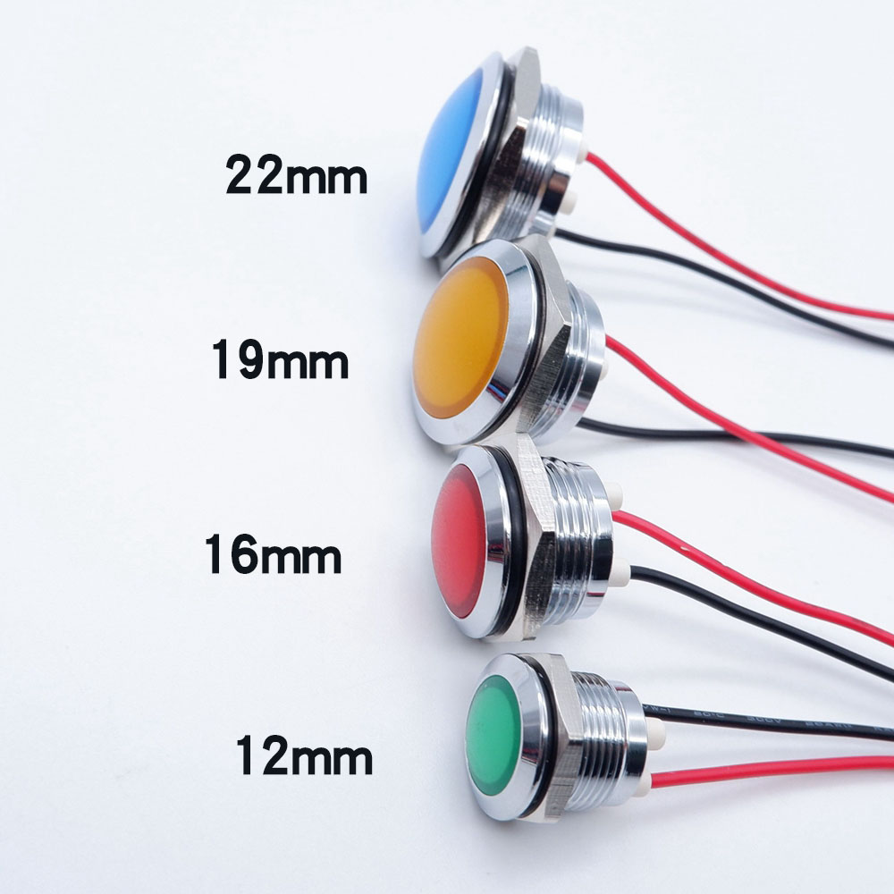 10pcs 12/16/19/22mm Metal LED  - Signal Panel Orange 评论和价格