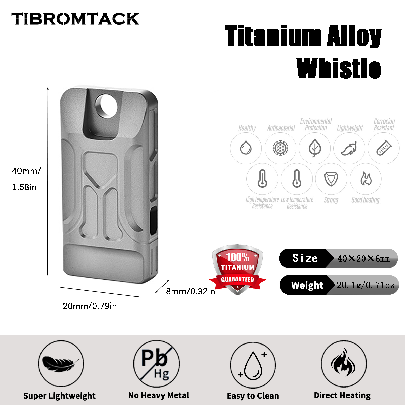 TIBROMTACK GR5 Titanium Emerge - Emergency Whistle Loud 评论和价格