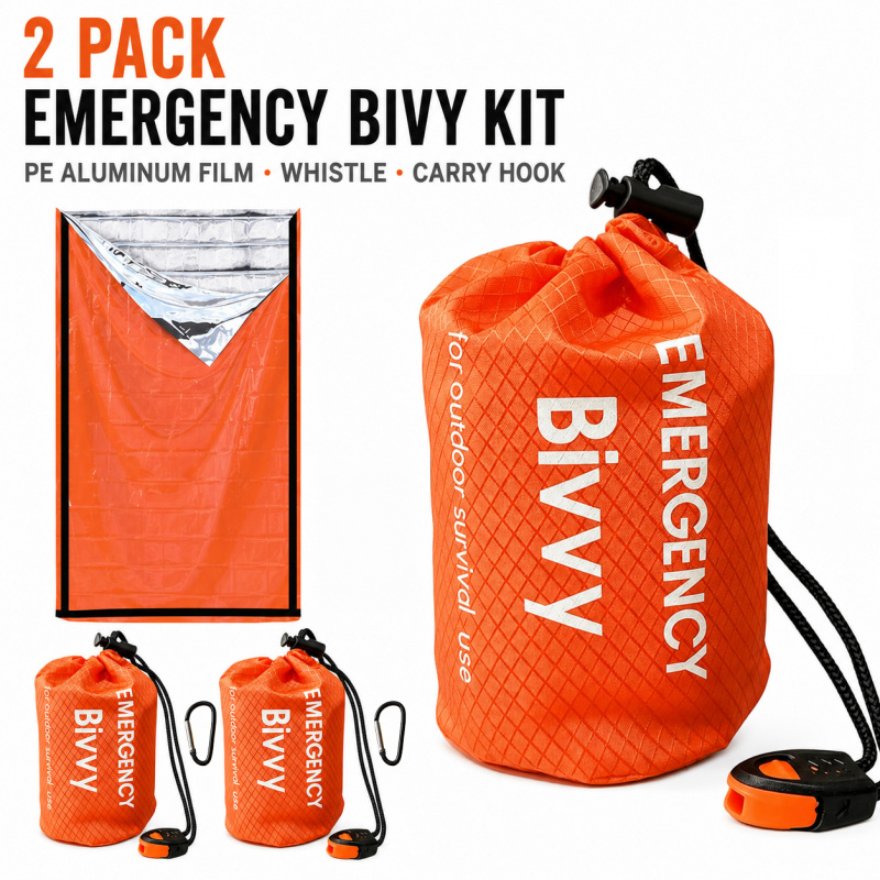 2 Pack Emergency Sleeping Bag, - Emergency Whistle Loud 评论和价格