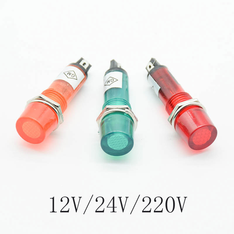 5Pcs 220V 12V 24V DC Mounting  - Signal Panel Orange 评论和价格