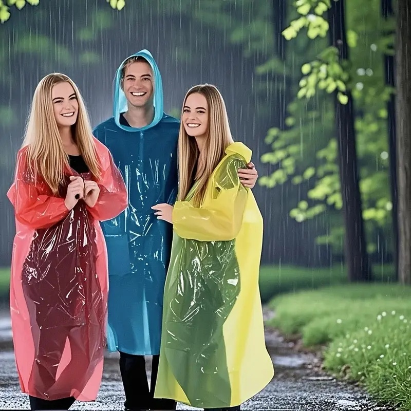 15/30Pcs Random Color Disposab - Emergency Poncho Rain 评论和价格