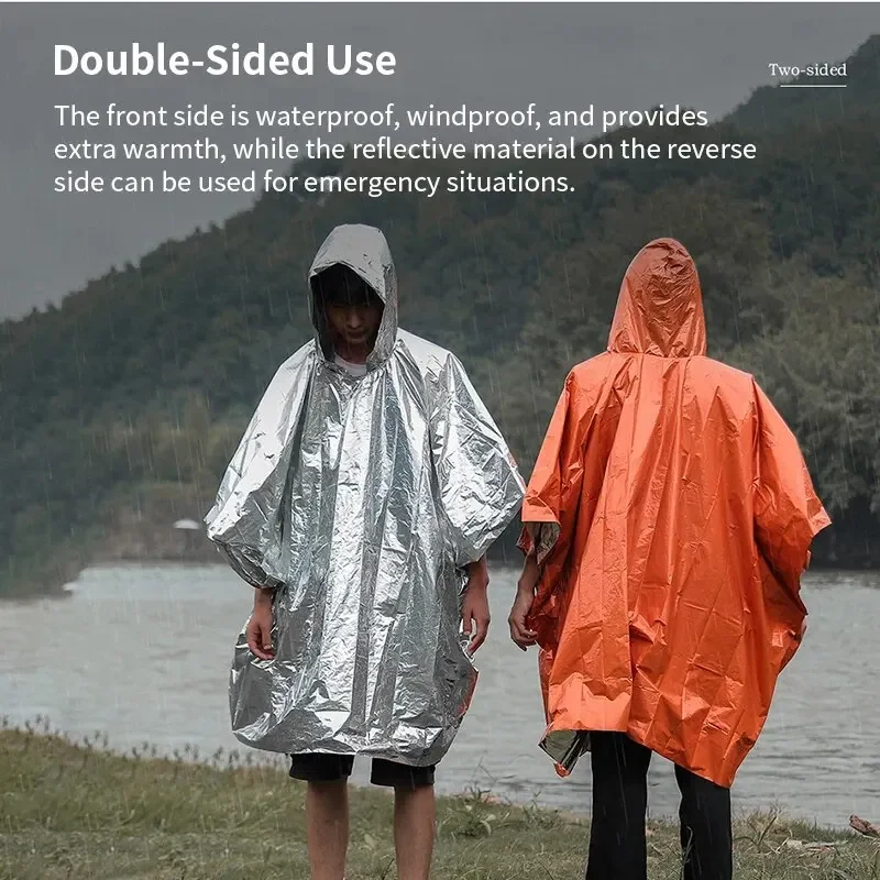 Aluminum Coated Hooded Emergen - Emergency Poncho Rain 评论和价格