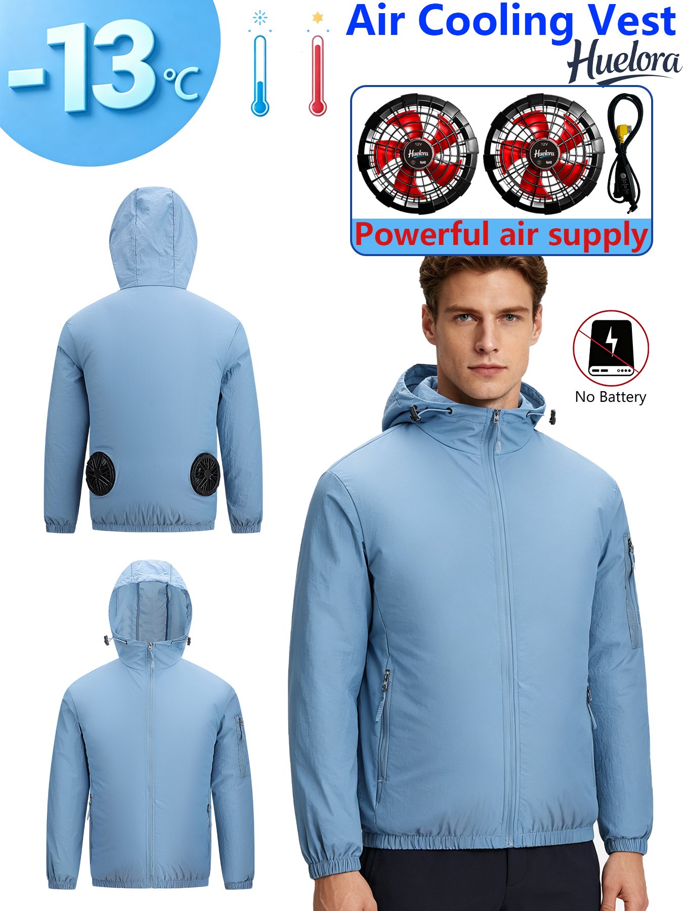 Men's Hooded USB Cooling Jacke - Fishing Kit Compact 评论和价格