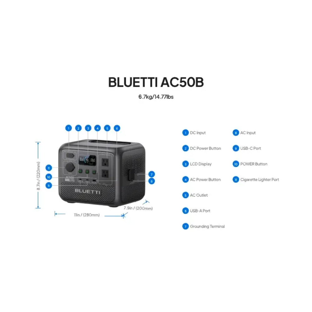 BLUETTI AC50B Portable Power S - Solar Emergency Charger 评论和价格