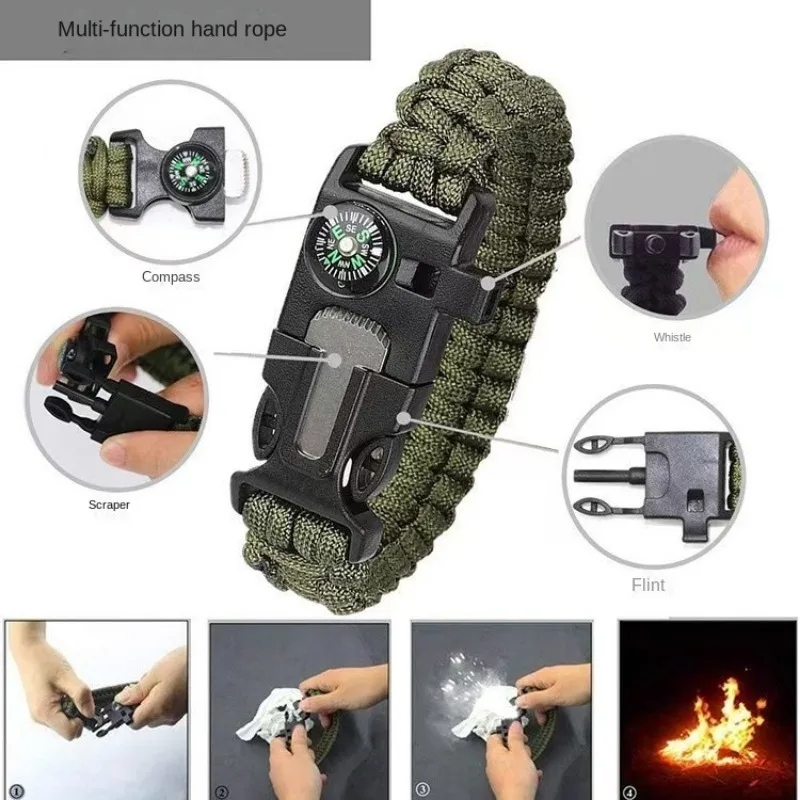 Five in One Compass Bracelet w - Fire Starting Kit 评论和价格