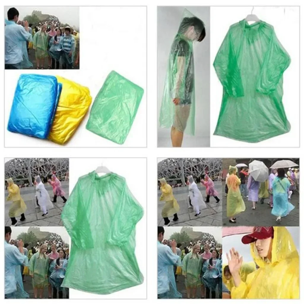 5/10PC Disposable Raincoat Adu - Emergency Poncho Rain 评论和价格