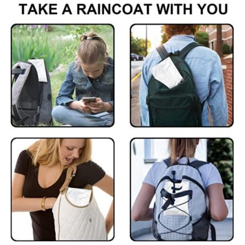 12Pcs Disposable Waterproof Ra - Emergency Poncho Rain 评论和价格