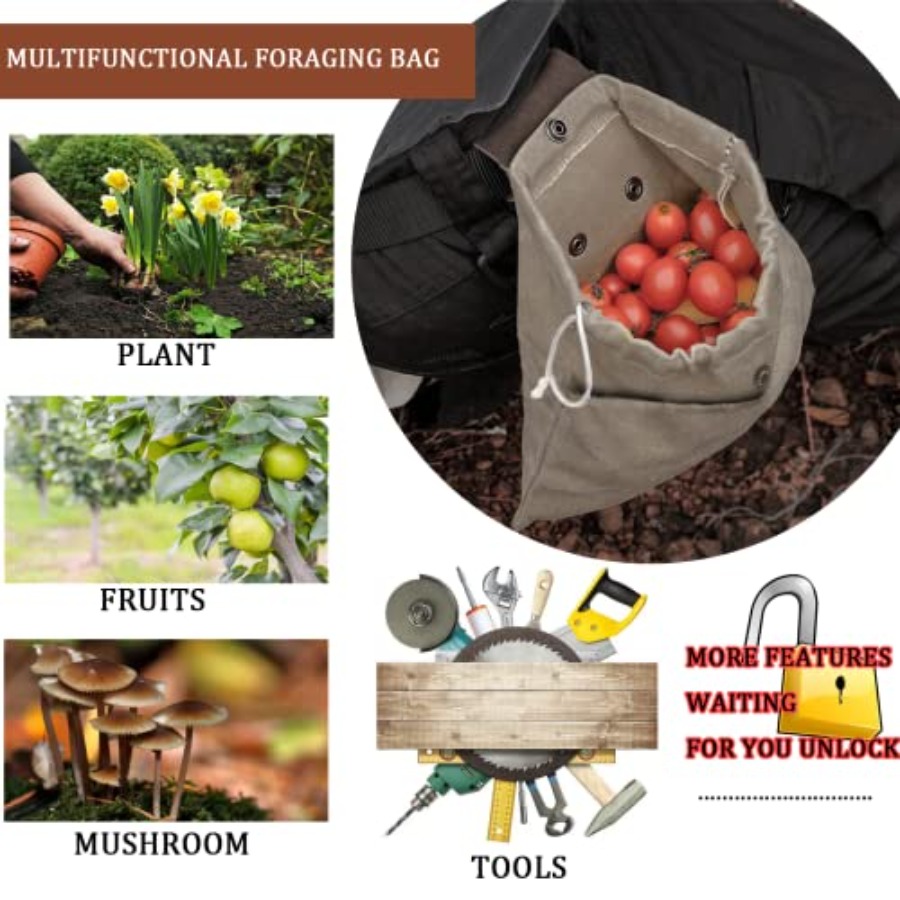 Foraging Pouch Leather Canvas  - Water Bag Collapsible 评论和价格