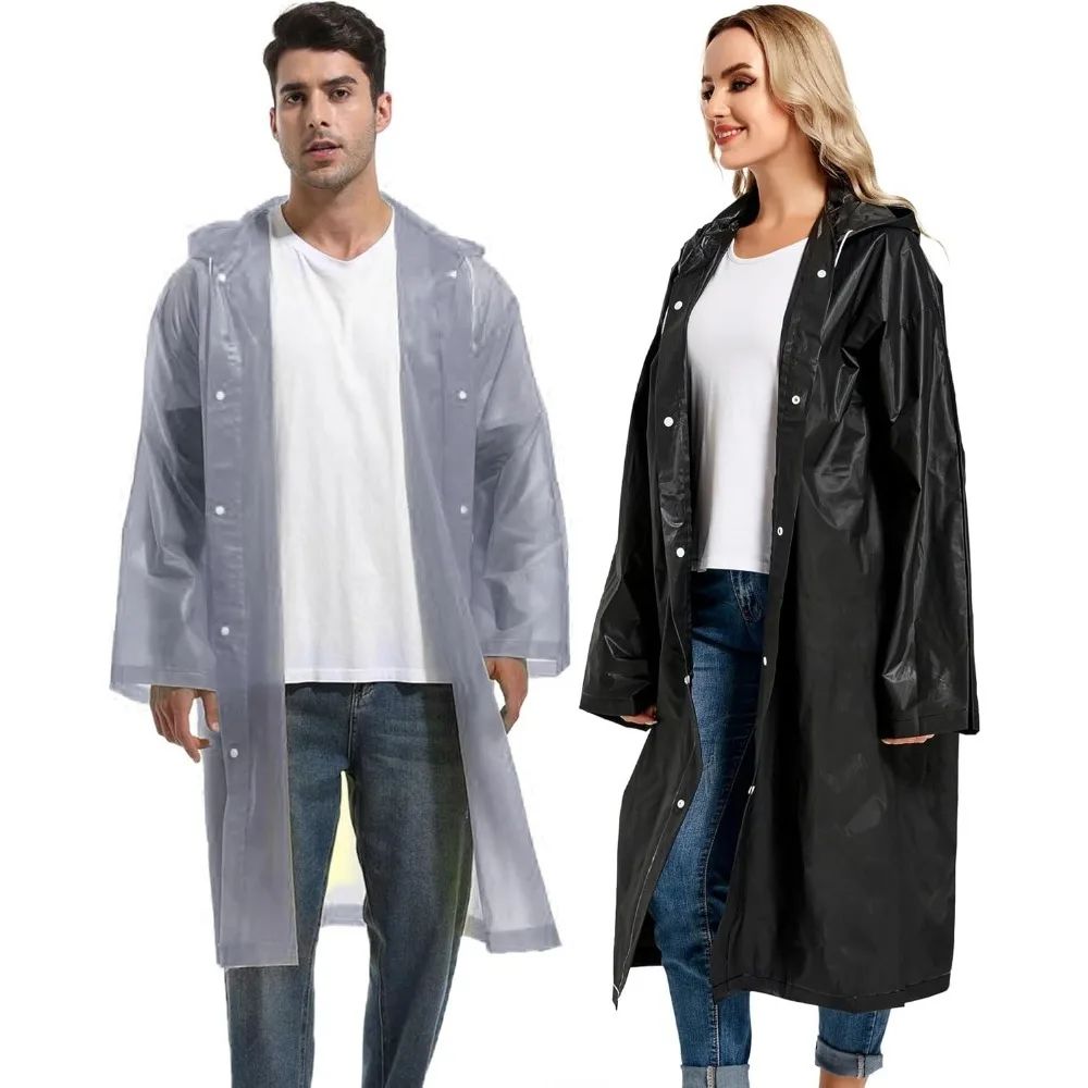 1/2PCS Compact Reusable Rain  - Emergency Poncho Rain 评论和价格